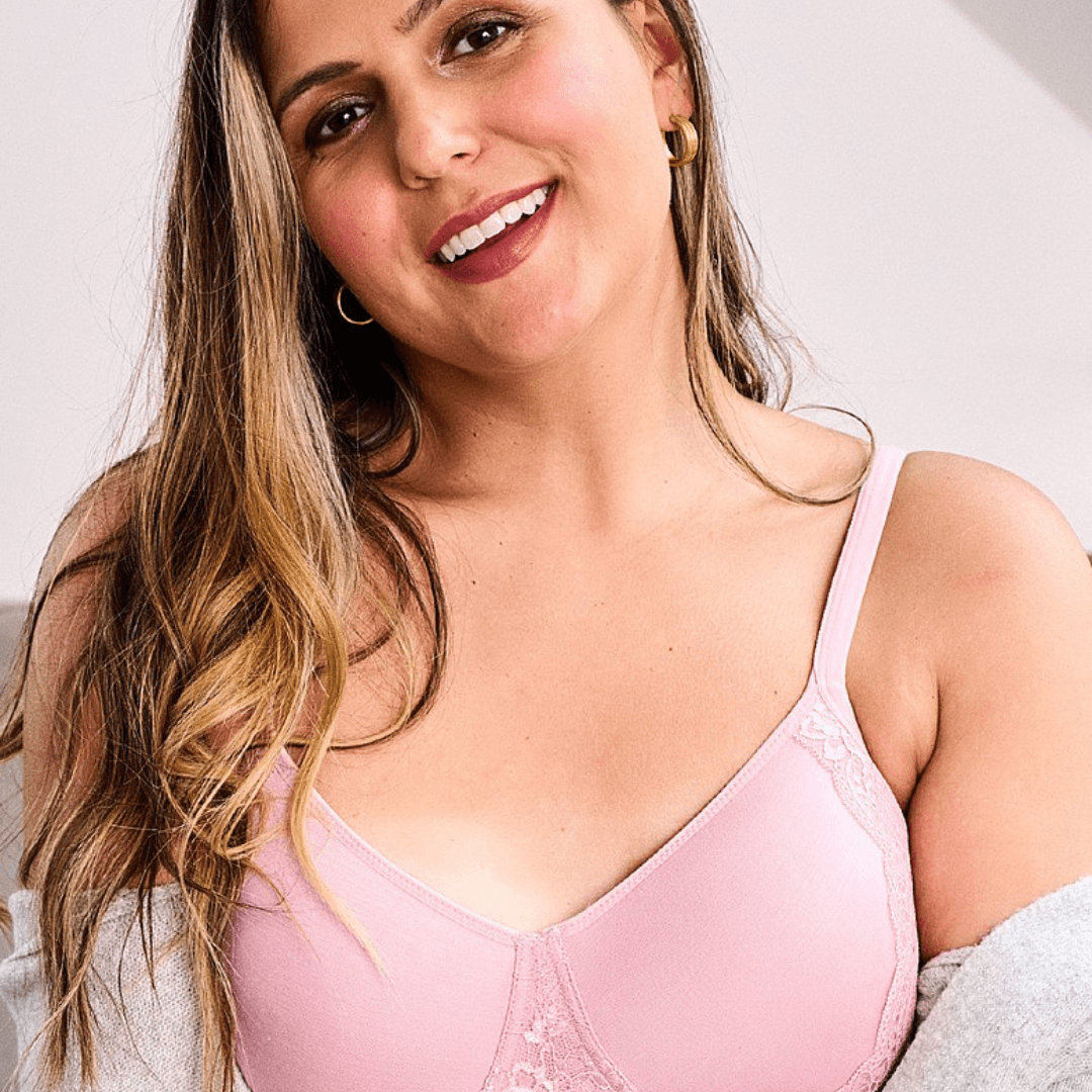 Picture of nicola jane post mastectomy bra, Orla pink non wired  t shirt bra