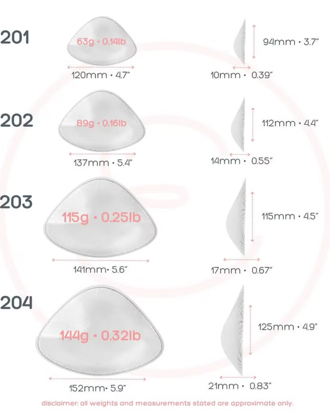 image showing the evenly bra balancer 1-2 balancer dimension 201-204
