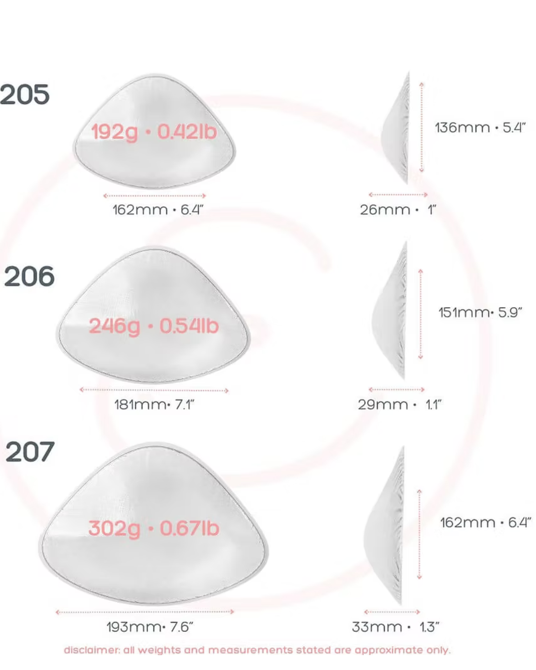 evenly bra balancer 205-207 dimensions 1-2 cup size difference