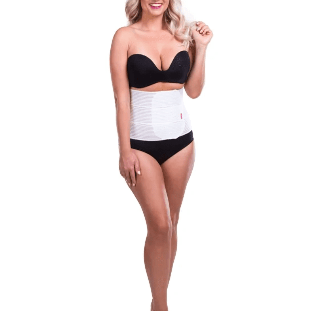 the lipoelastic kp special abdominal binder in white