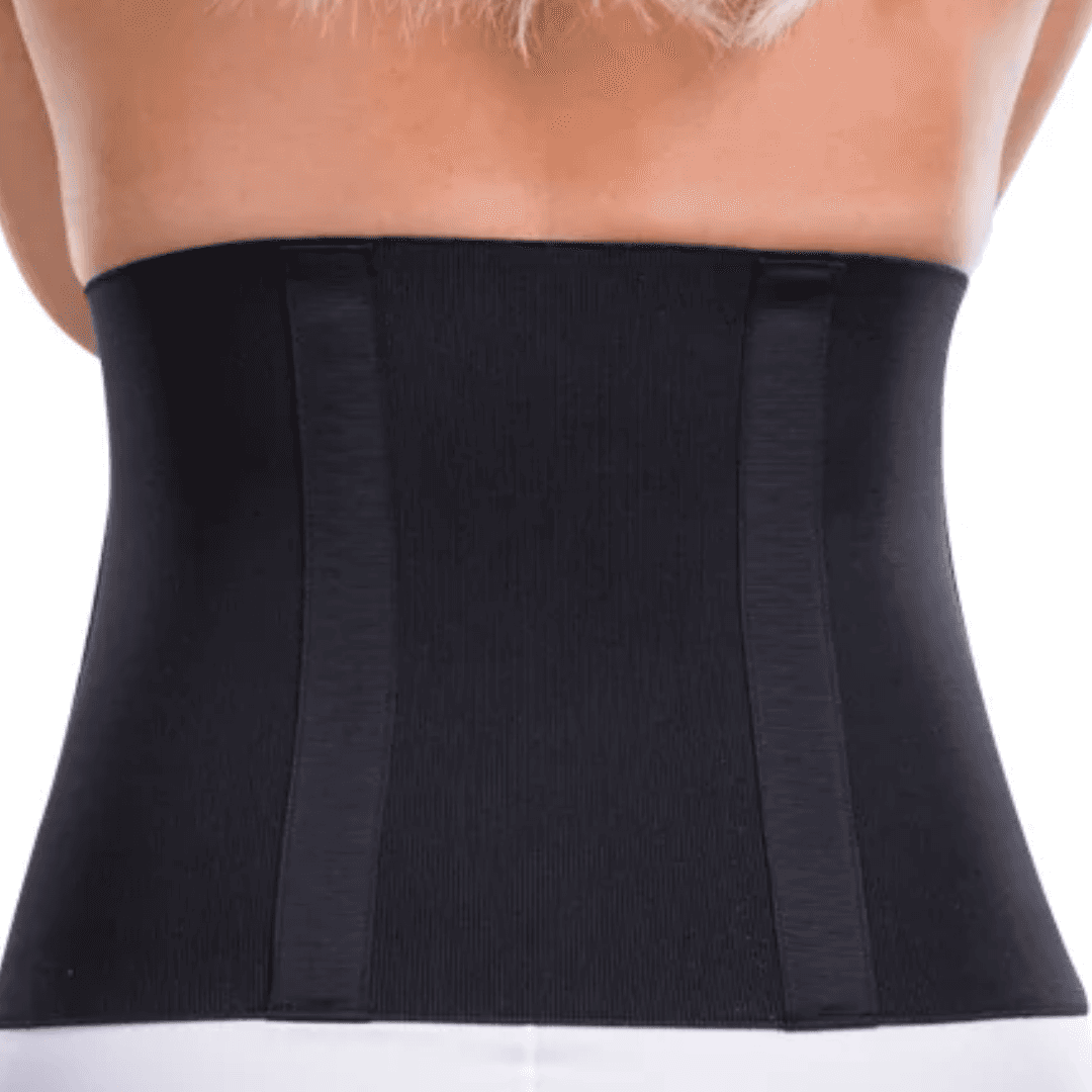 Image of the LIPOELASTIC kpress binder from the behind in back. the image shows the two supporting pannels.