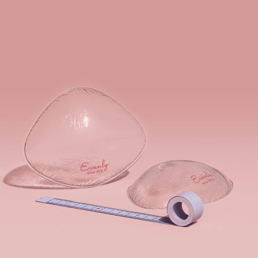 Evenly Bra Balancers for breast asymmetry - lightweight silicone balancers for a symmetrical appearance. Restore confidence, alleviate discomfort, and achieve even weight distribution. Ideal for everyday wear, swimming, and exercising. Available at The Fitting Service