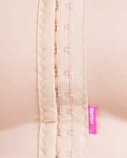 close up of pi Plus hook and eye front opening