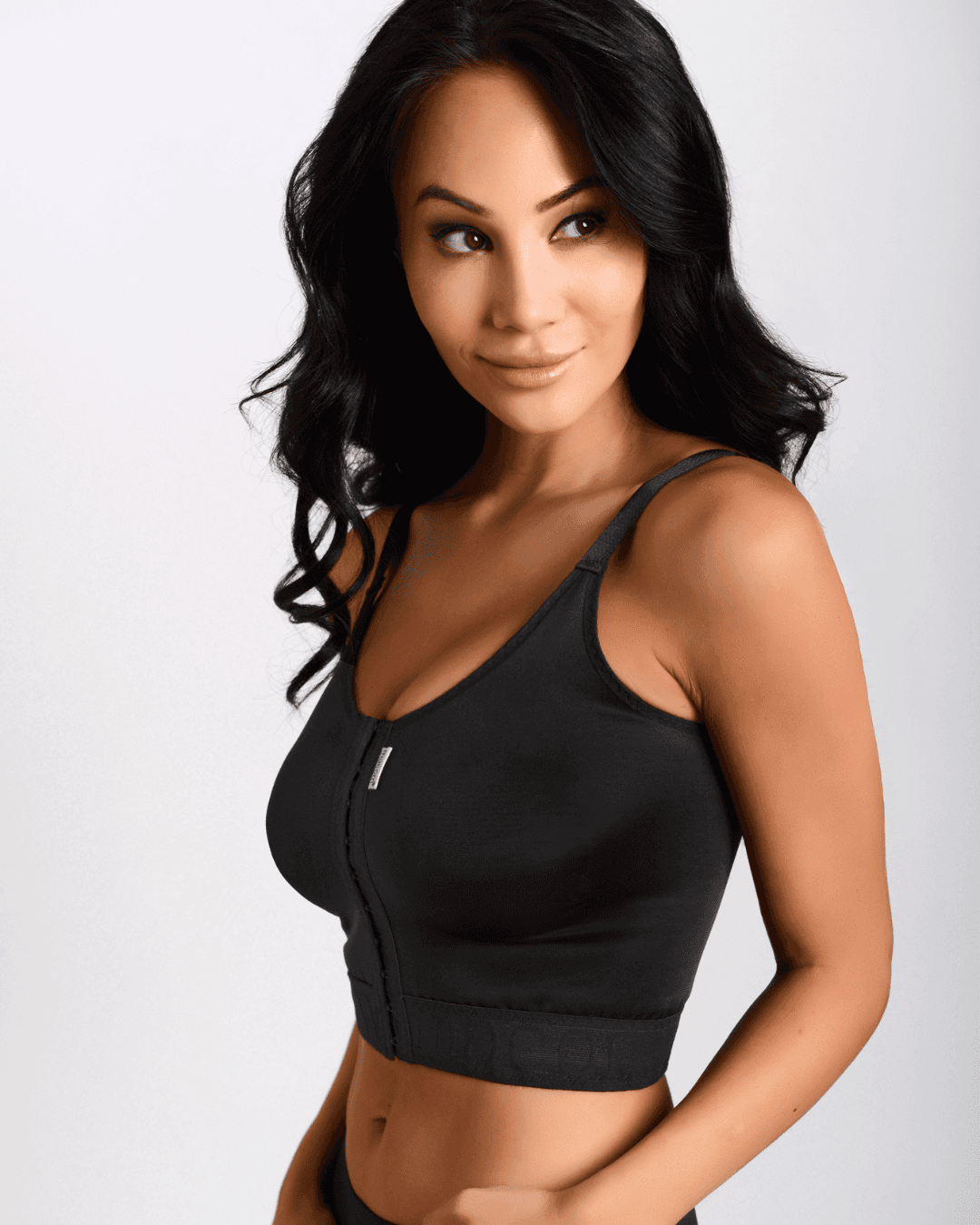 Macom Medical Ultimate front fastening post surgical bra bra in black