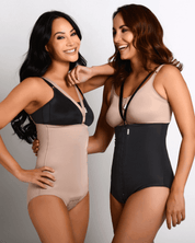 image of a Macom side fastening girdle, a compression garment designed for optimal support and comfort. It features adjustable fastenings on the sides, allowing the garment to adapt as swelling subsides. Ideal for post-surgical recovery, C-sections, and abdominal liposuction procedures.