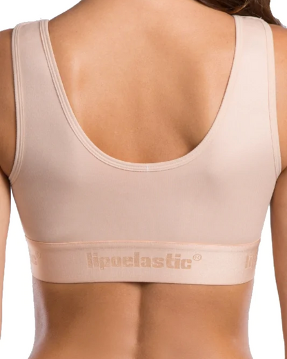 The PI Ideal post-surgery bra by Lipoelastic - a smooth and comfortable solution for your first-stage post-operative recovery after breast surgery. Suitable for various procedures such as augmentation, reduction, reconstruction, and mastopexy. Shop now at The Fitting Service