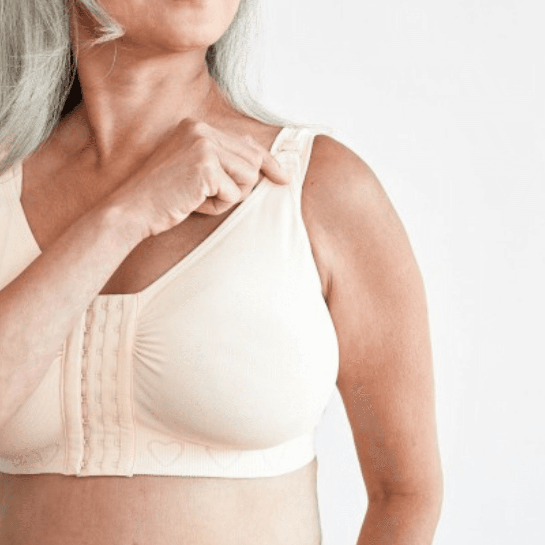 Discover the Cancer Research UK Post-Surgery Comfort Bra, designed for breast cancer patients. Made from soft, breathable bamboo fabric, this bra offers comfort and support after mastectomy or breast cancer surgery. Available in multiple colours and sizes. 100% net profits fund breast cancer research