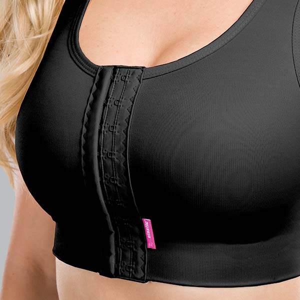 Lipoelastic pi plus in black. Post surgery bra suitable for larger implants.