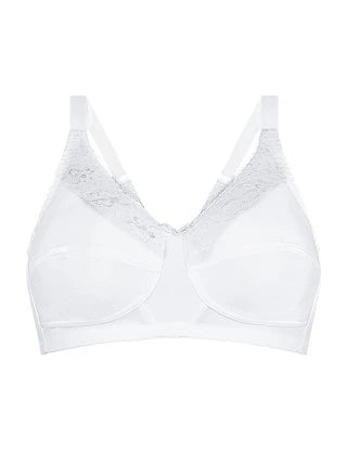 Comfortable and supportive, the Amoena Nancy Post Mastectomy Bra in white offers a smooth, seamless fit with adjustable straps, designed for post-surgery comfort.