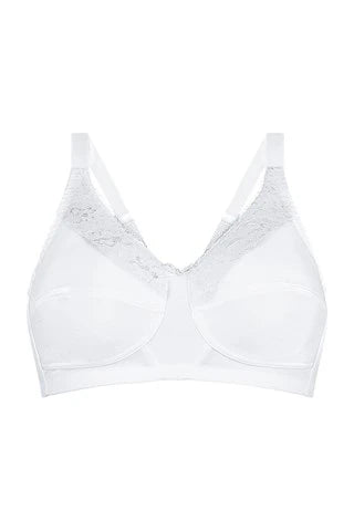 Comfortable and supportive, the Amoena Nancy Post Mastectomy Bra in white offers a smooth, seamless fit with adjustable straps, designed for post-surgery comfort.