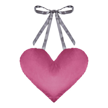 This post surgery heart cushion is a post-operative pillow tailored for post mastectomy and lumpectomy surgery.

Designed and shaped to offer comfort and protection under the arm and breast area. The satin ribbon tie can be tied over your shoulder and adjusted to suit your comfort needs.
