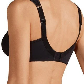 image of the back of the amoena isadora black bra 