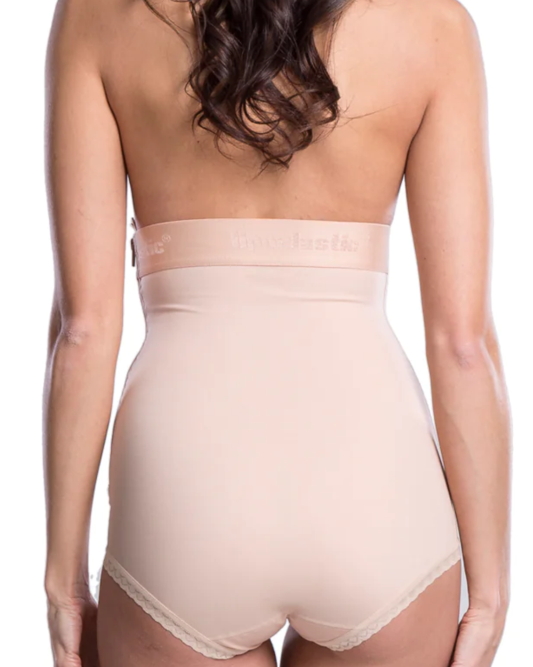 woman wearing the lipoelastic vh comfort a compression garment for post abdominal surgery and liposuction 