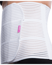 side view of the lipoelastic 3 panel abdominal binder 