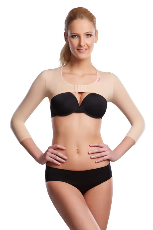 image showing the lipoelastic Ap variant an arm sleeve suitable after arm liposuction and arm lift surgery 