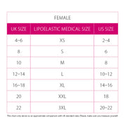 lipoelastic size chart conversion table 