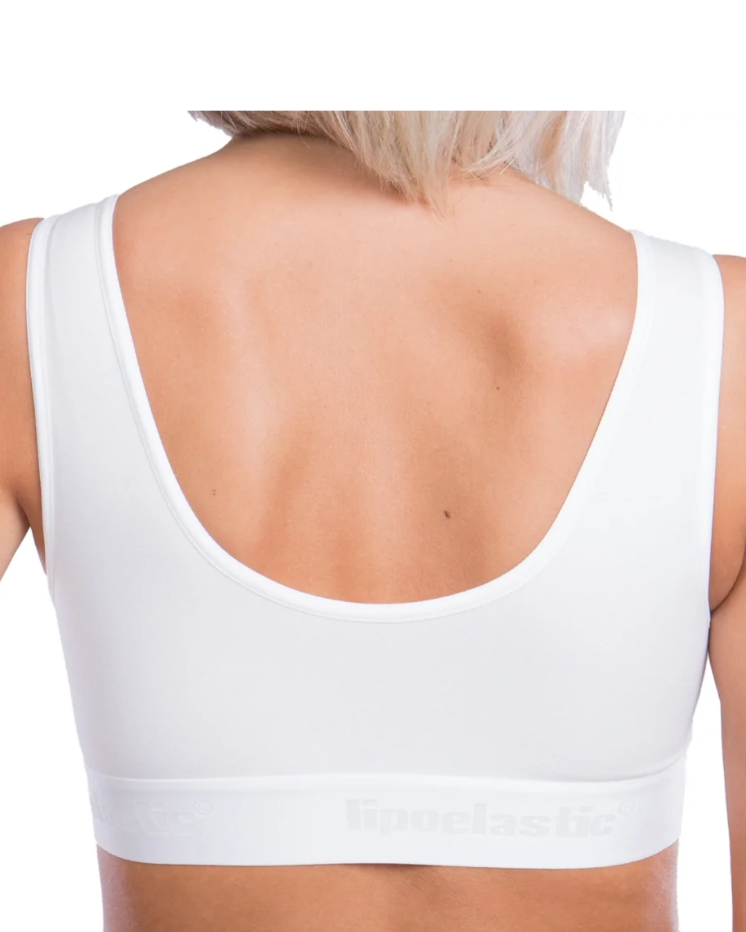 lipoelastic bra back view of the pi special with wide underband for support 