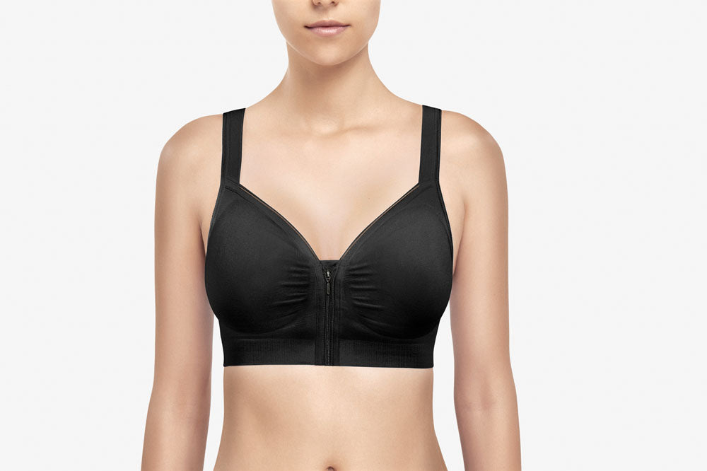 recova post surgery recovery bra with zip front fastening 