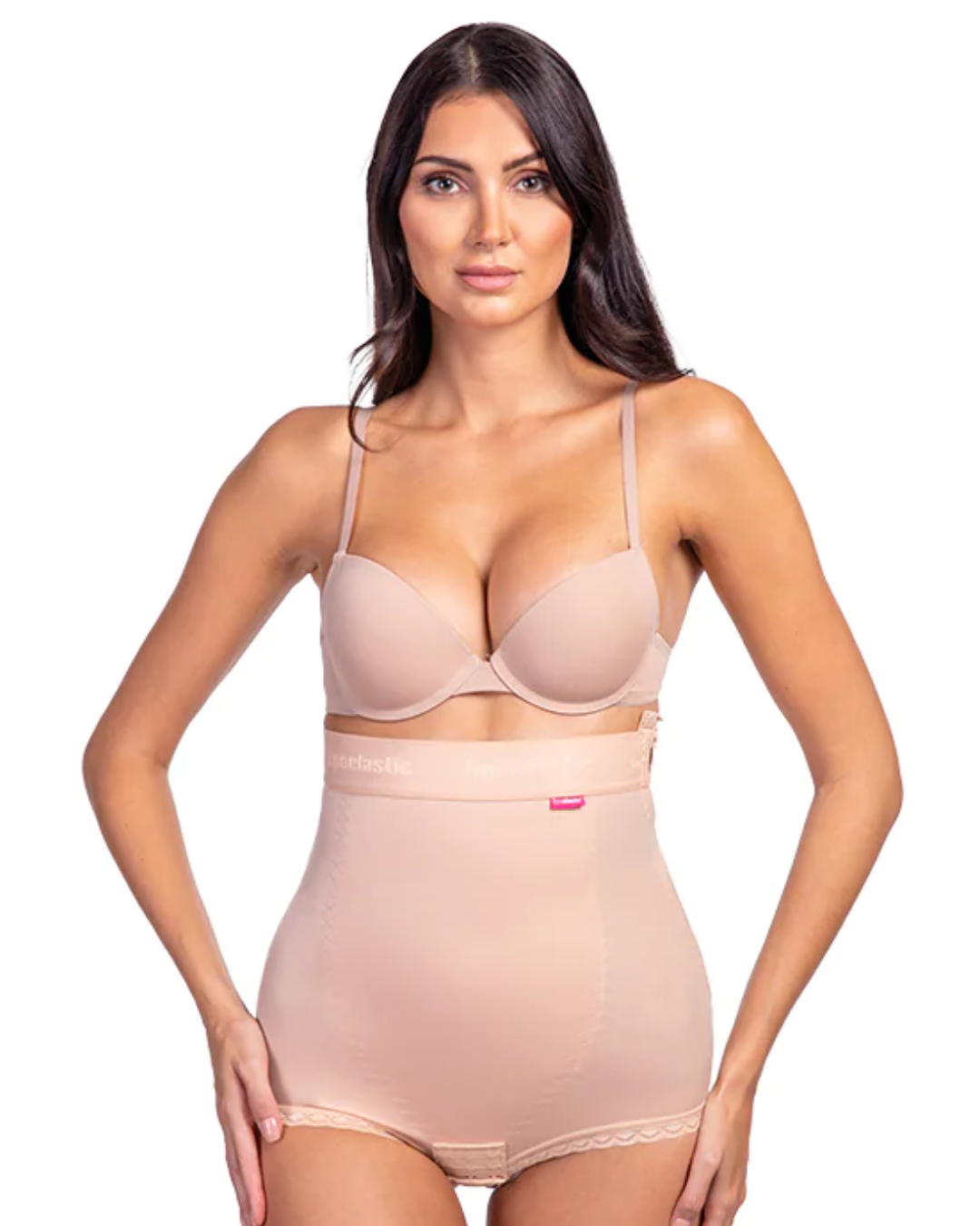 lipoelastic vh comfort high waist brief suitable for post abdominal surgery and liposuction with gusset opening and zip side fastening 