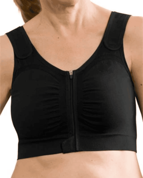 The Amoena Leyla post op surgical Bra offers optimal comfort and support during post-surgical recovery. Its seamless design and soft fabric provide a gentle feel against the skin. Featuring bilateral pockets, it is compatible with breast forms or prostheses. Choose the Amoena Leyla bra for a seamless and comfortable healing experience.