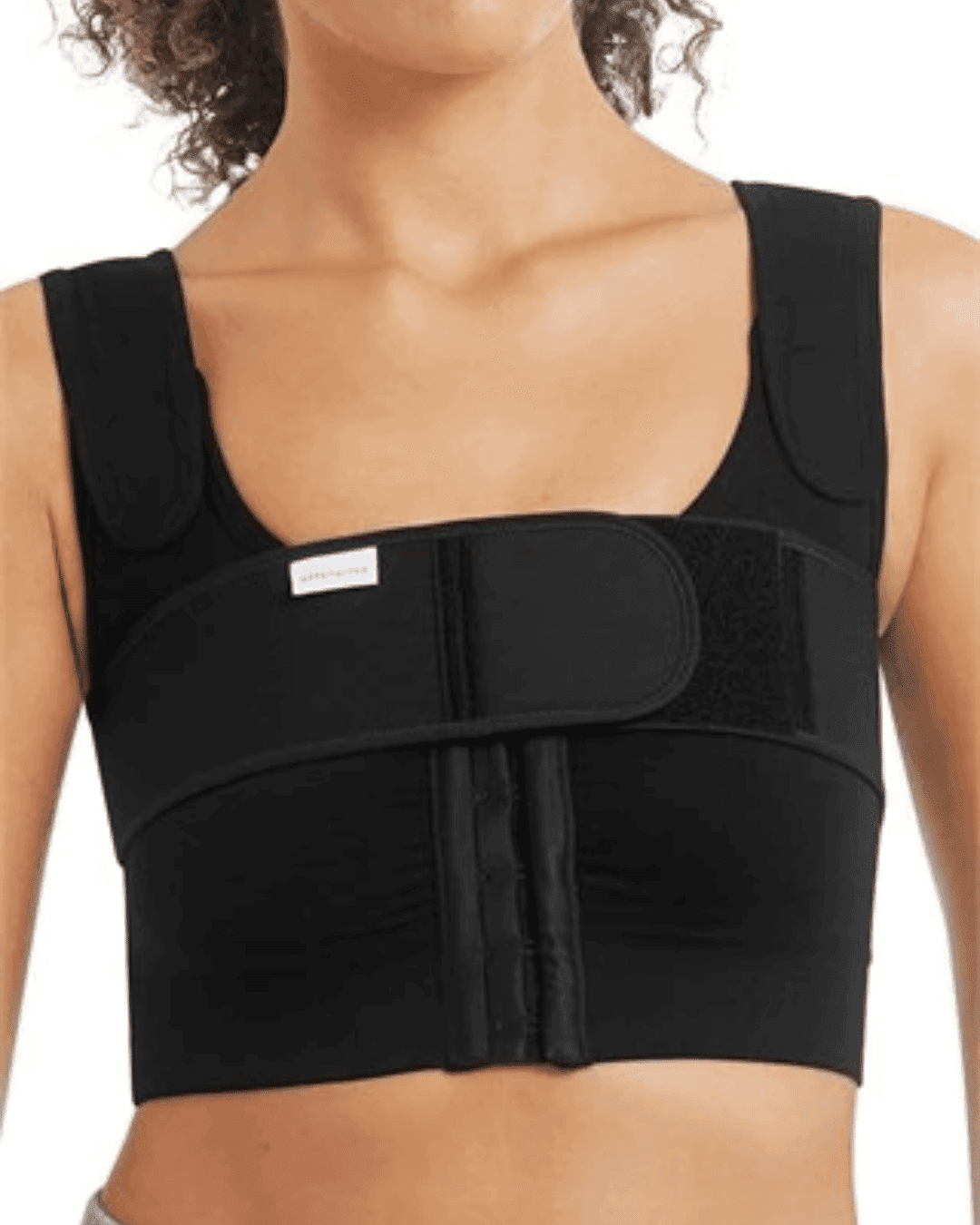 image of the Amoena black Sina post surgery bra with the breast band attached
