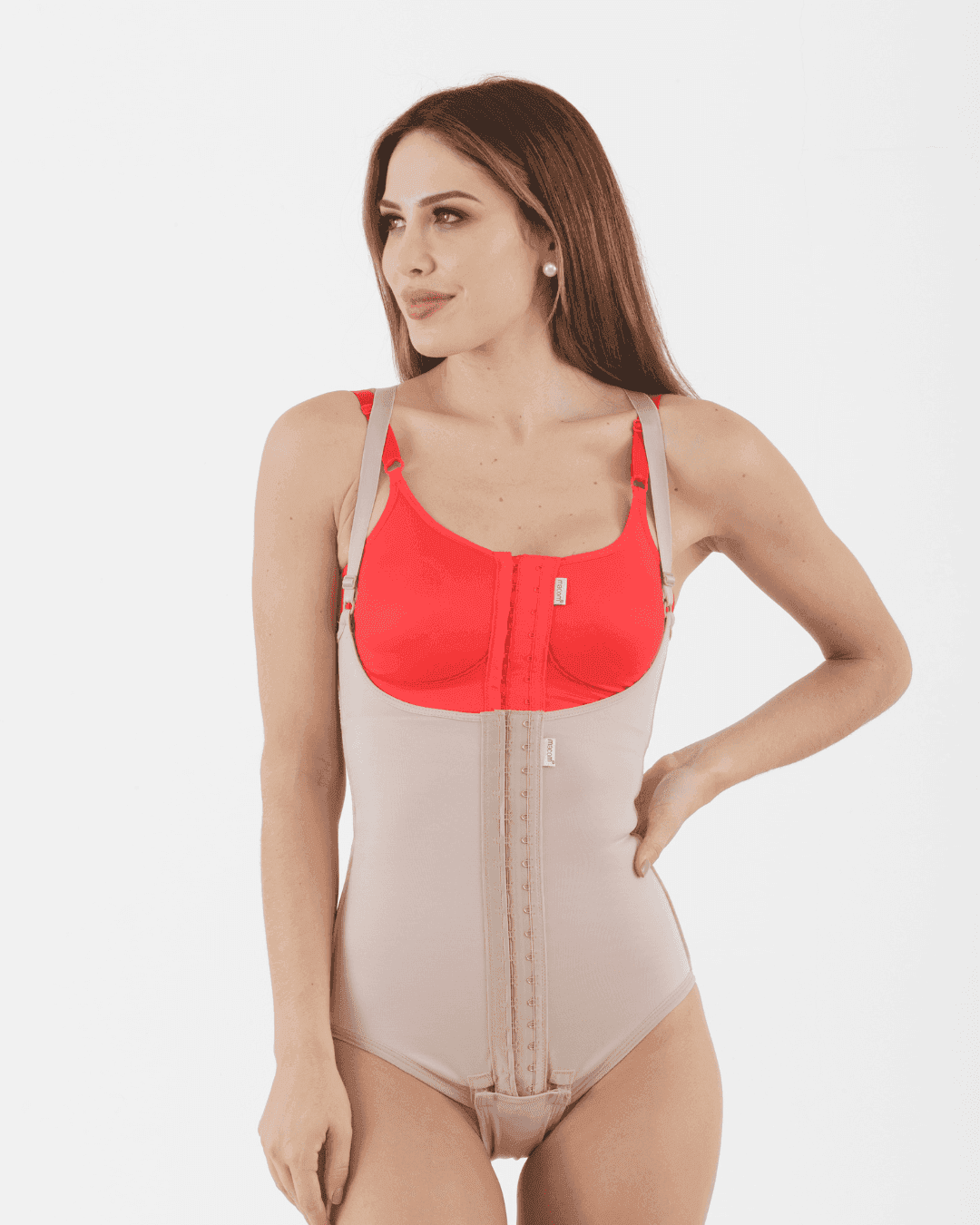 Macom clay high back front fastening girdle suitable for most abdominal surgeries including post c-section and liposuction procedures