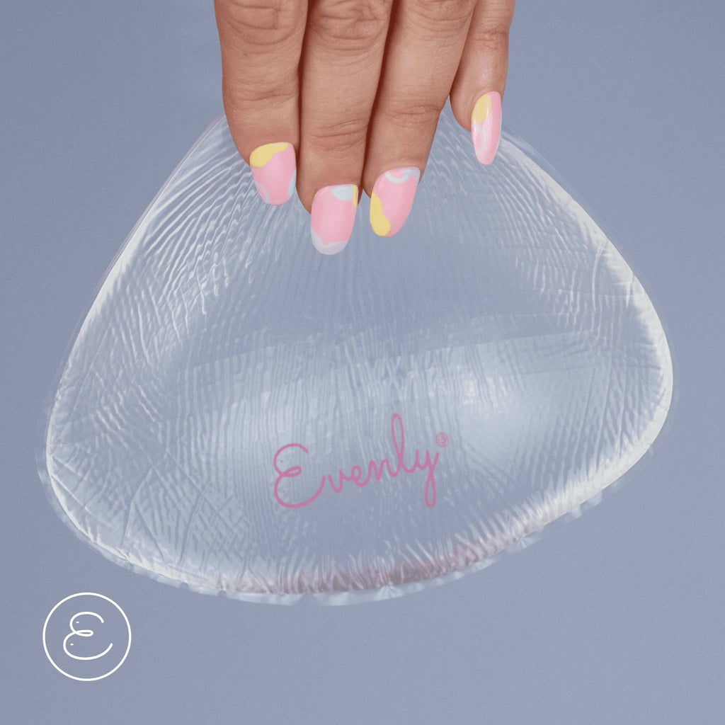 Evenly Bra Balancers for breast asymmetry - lightweight silicone balancers for a symmetrical appearance. Restore confidence, alleviate discomfort, and achieve even weight distribution. Ideal for everyday wear, swimming, and exercising. Available at The Fitting Service